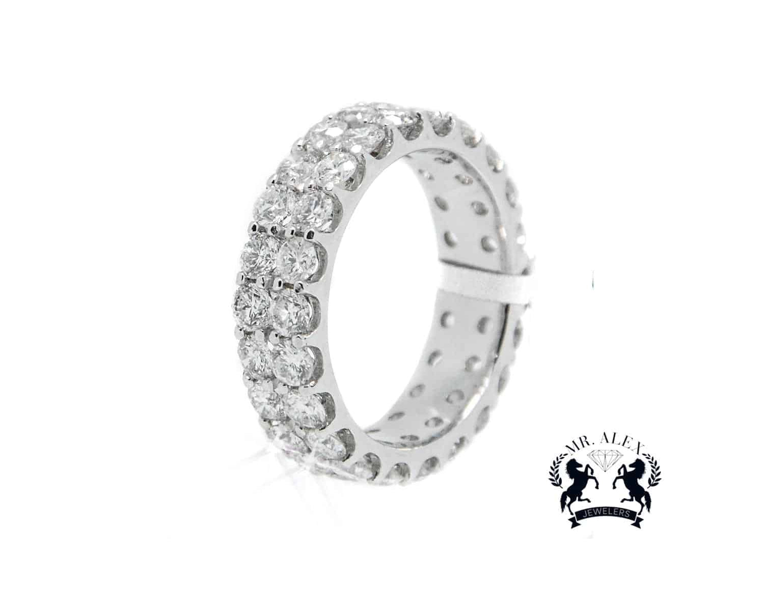 14K Diamond Ring 2 Row 6.20ct - Mr. Alex Jewelry