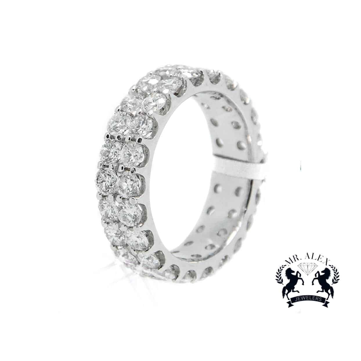 14K Diamond Ring 2 Row 6.20ct - Mr. Alex Jewelry