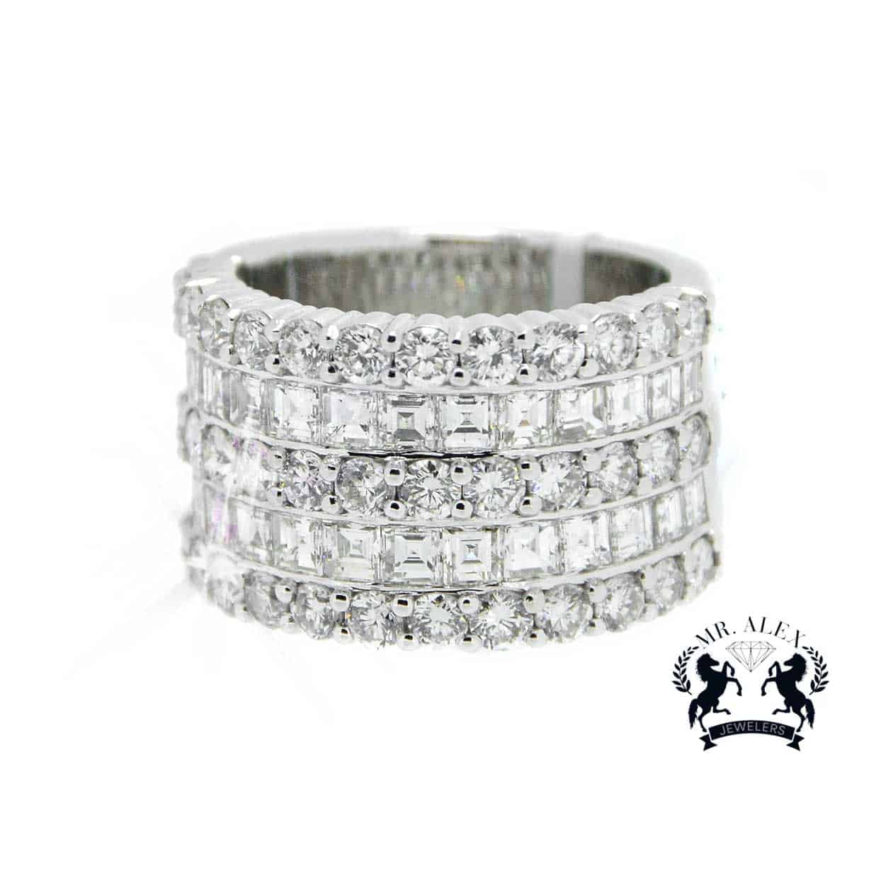 14K Diamond Ring 5 Rows 7.0ct - Mr. Alex Jewelry