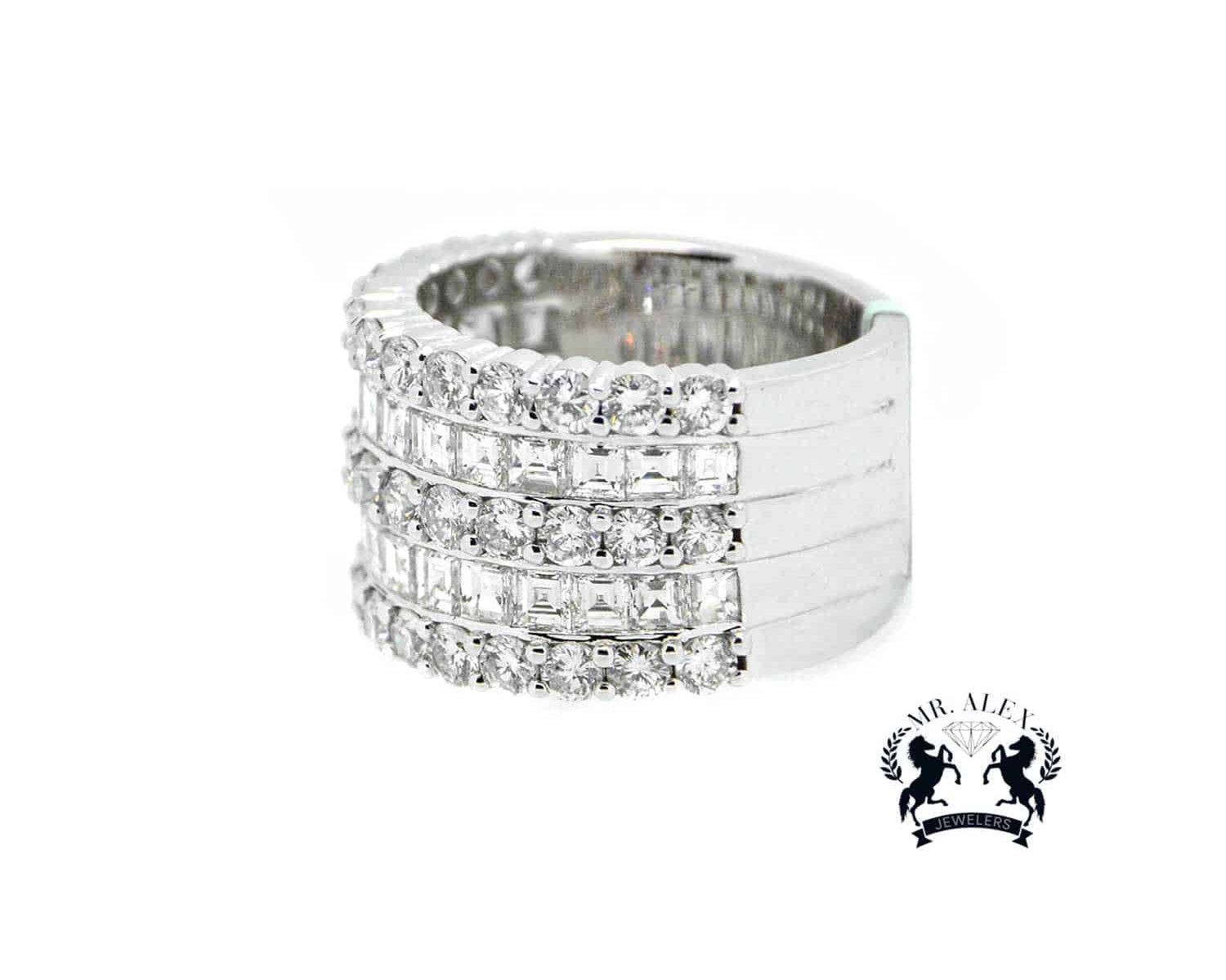 14K Diamond Ring 5 Rows 7.0ct - Mr. Alex Jewelry