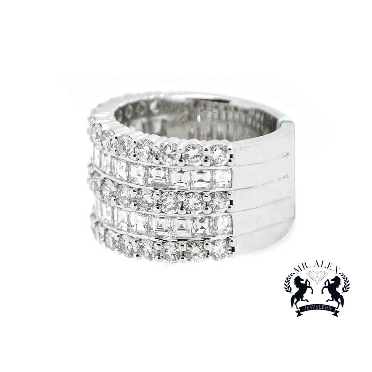 14K Diamond Ring 5 Rows 7.0ct - Mr. Alex Jewelry