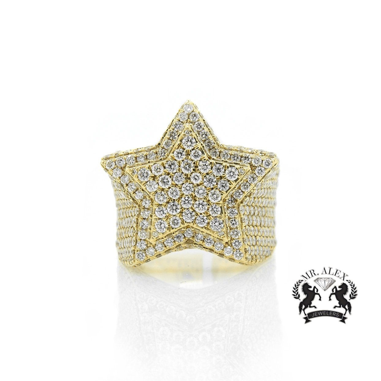 14K Diamond Star Ring 7.50ct - Mr. Alex Jewelry