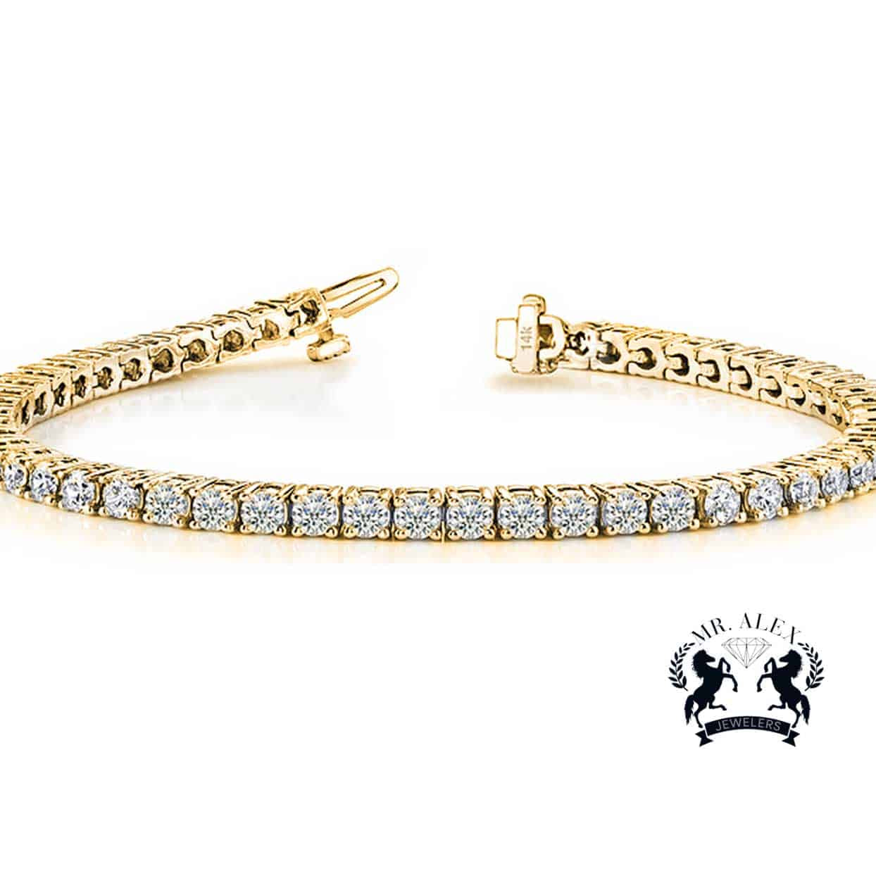 14k Diamond Tennis Bracelet 4.0ct - Mr. Alex Jewelry