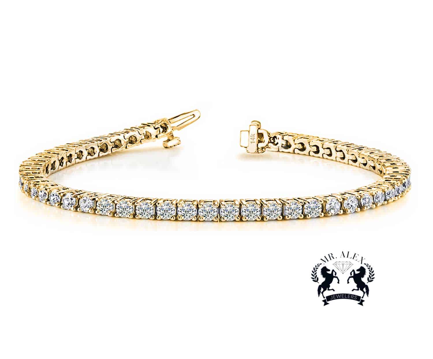 14k Diamond Tennis Bracelet 4.0ct - Mr. Alex Jewelry