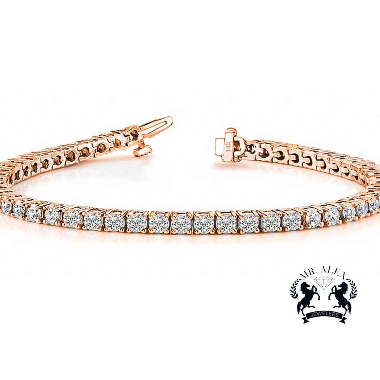 14k Diamond Tennis Bracelet 4.0ct - Mr. Alex Jewelry