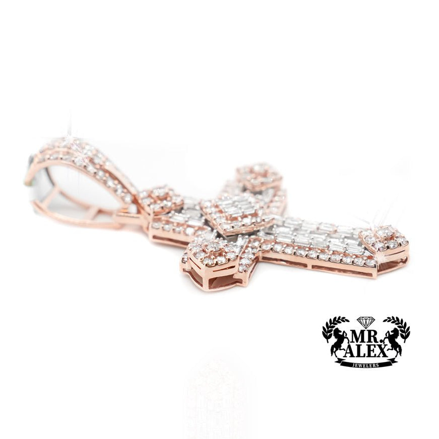 14k Divine Radiance Diamond Cross Pendant 4.25ct - Mr. Alex Jewelry