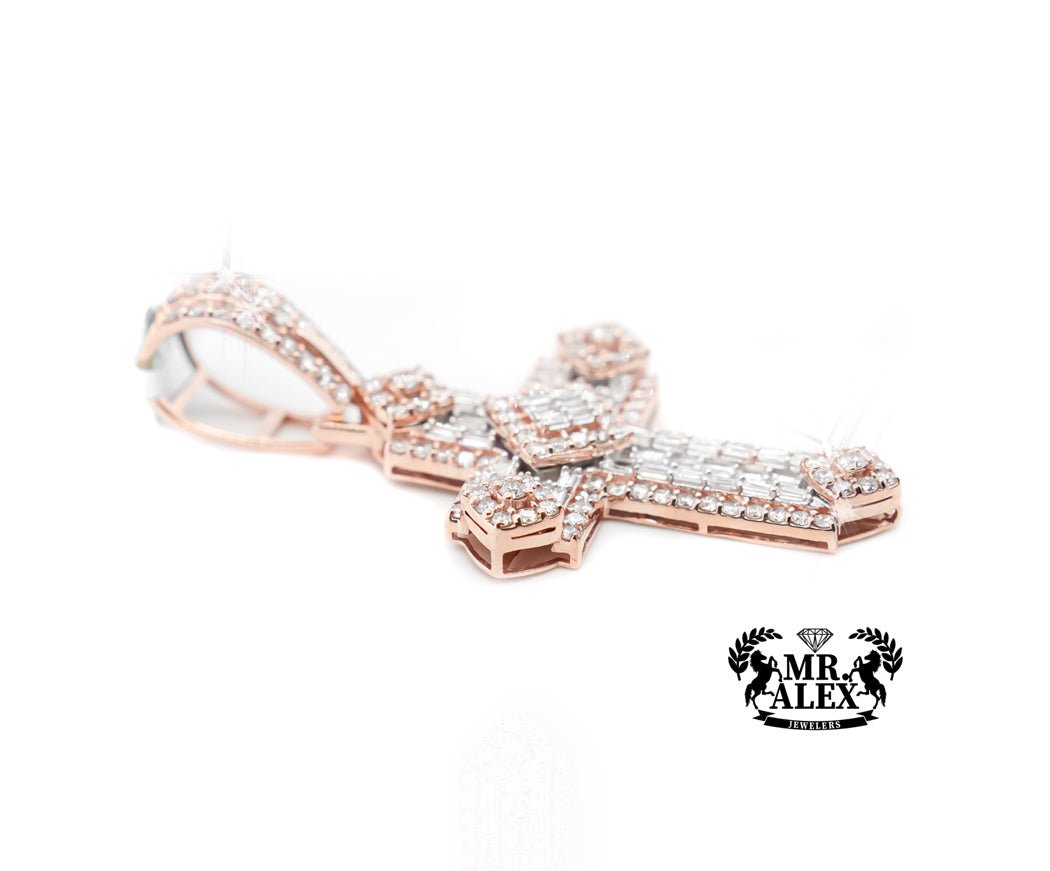 14k Divine Radiance Diamond Cross Pendant 4.25ct - Mr. Alex Jewelry