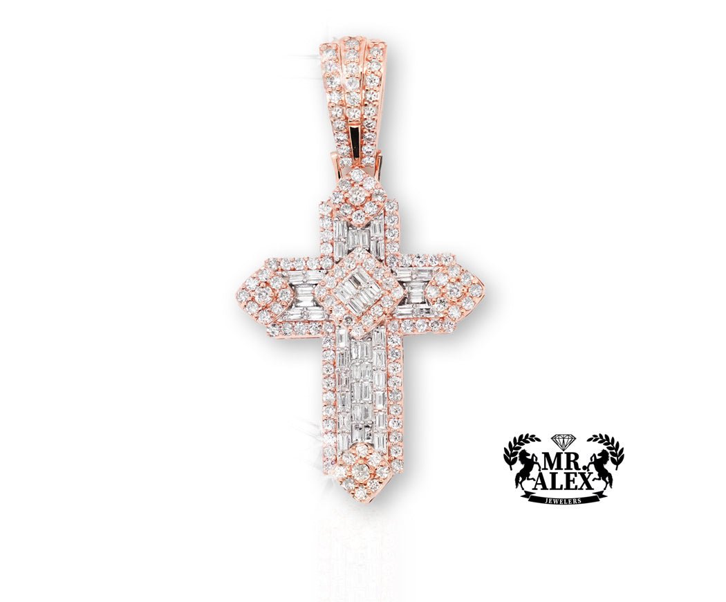14k Divine Radiance Diamond Cross Pendant 4.25ct - Mr. Alex Jewelry