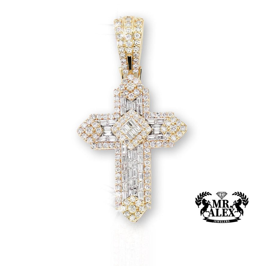 14k Divine Radiance Diamond Cross Pendant 4.25ct - Mr. Alex Jewelry