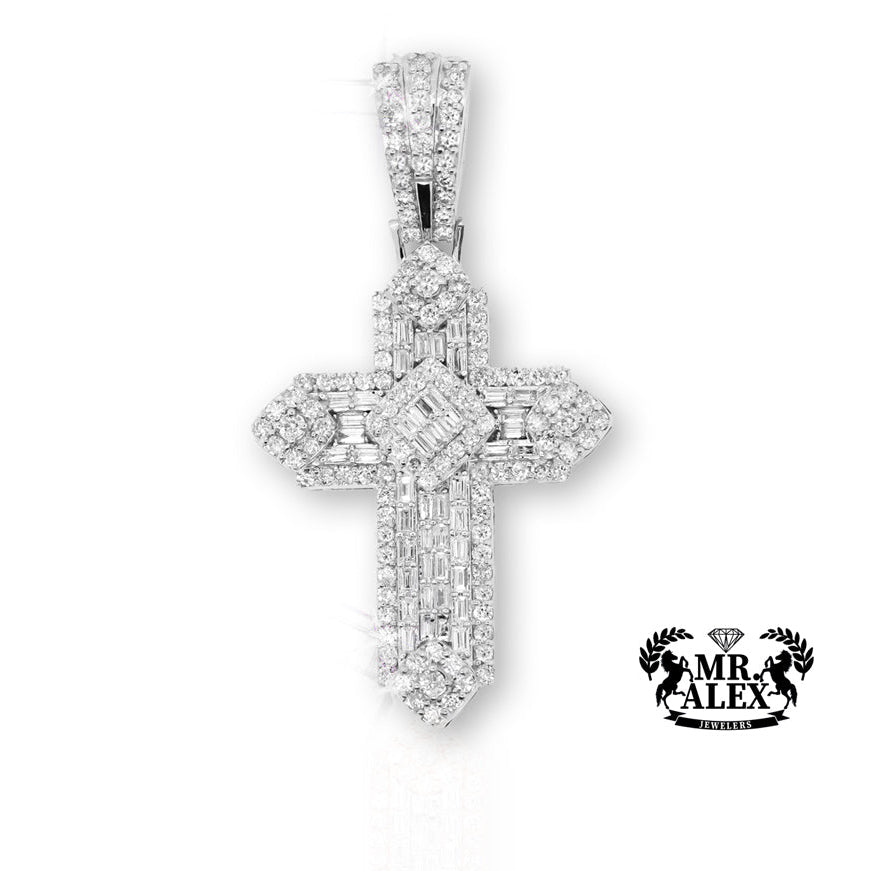 14k Divine Radiance Diamond Cross Pendant 4.25ct - Mr. Alex Jewelry