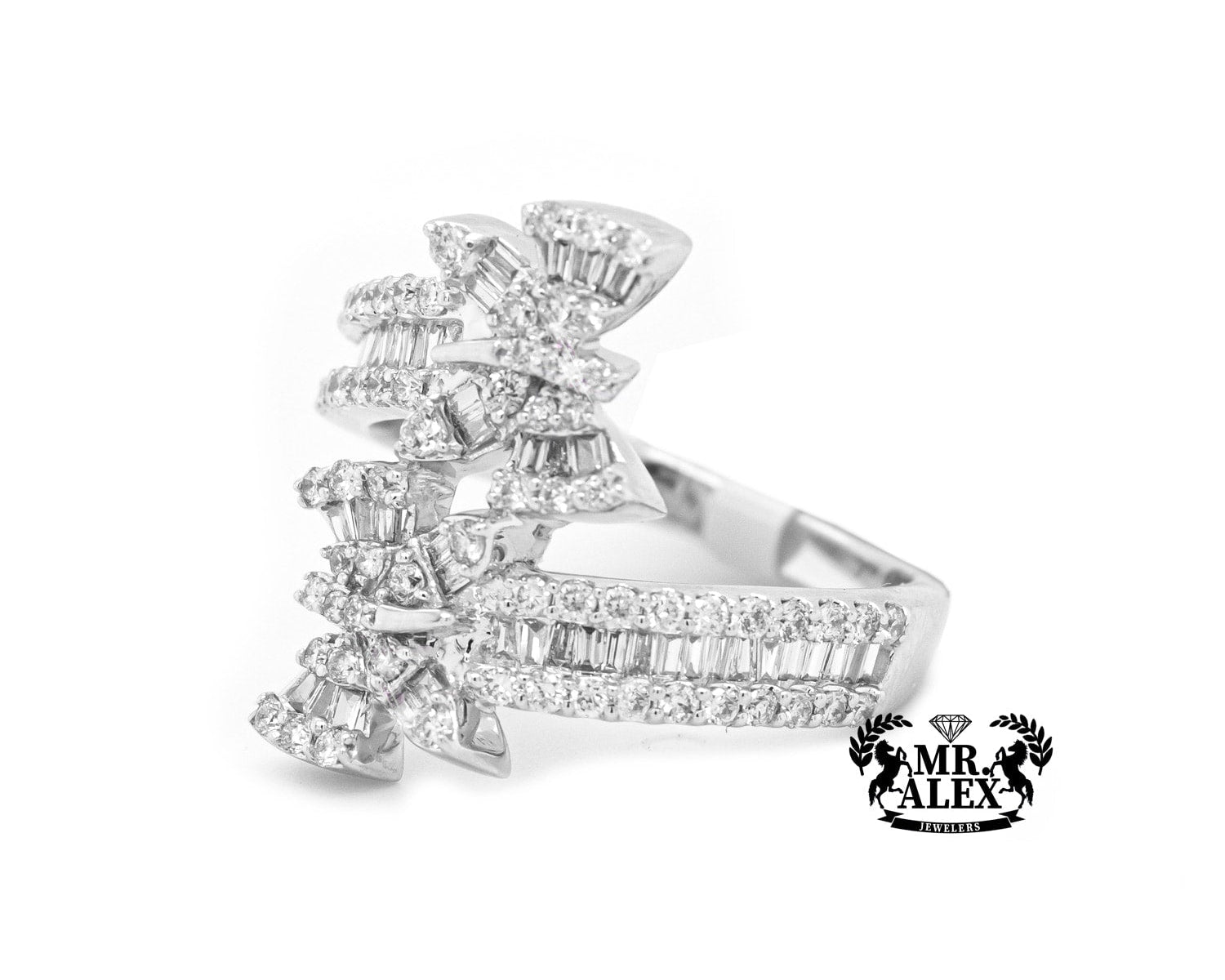 14k Double Butterfly Diamond Ring 1.00ct - Mr. Alex Jewelry