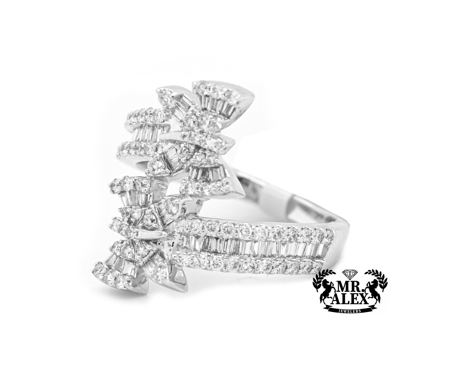 14k Double Butterfly Diamond Ring 1.00ct - Mr. Alex Jewelry