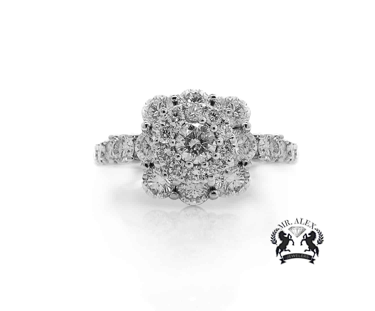 14K Engagement Diamond Ring 3.86ct - Mr. Alex Jewelry