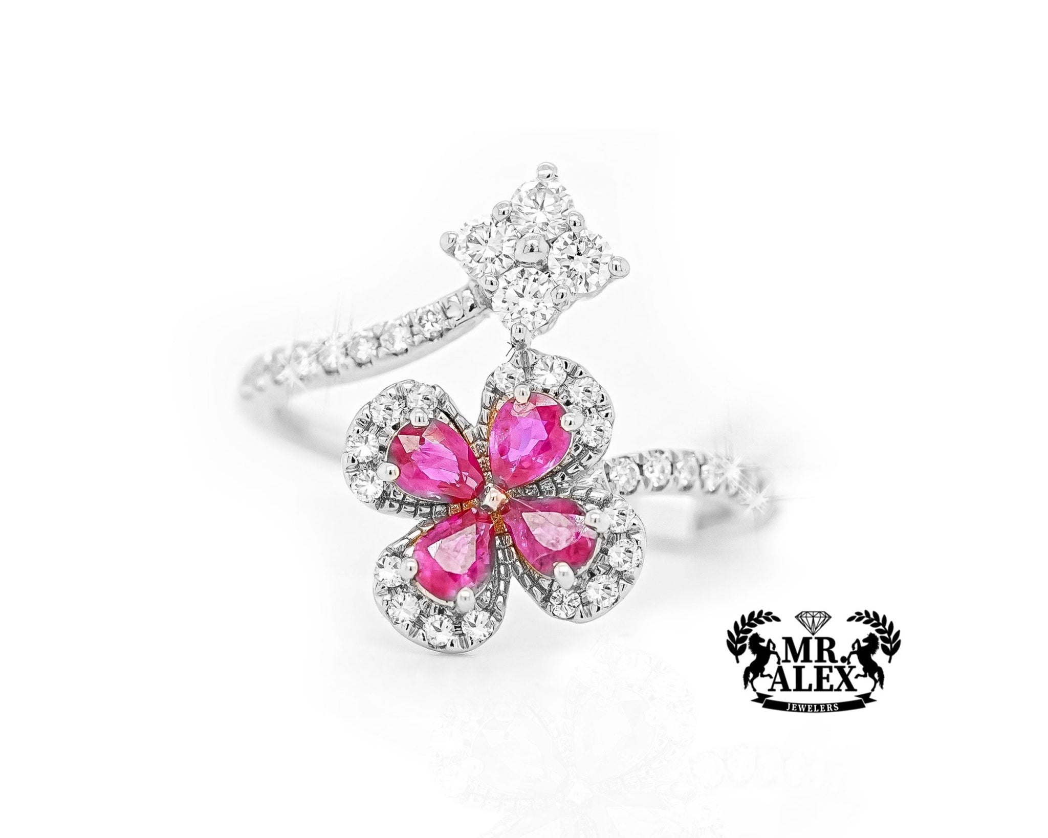 14k Floral Brilliance Diamond Ring 0.50ct - Mr. Alex Jewelry