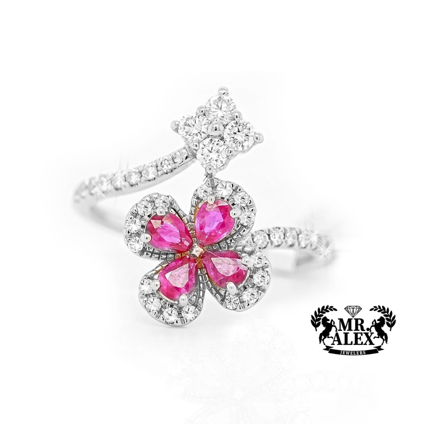14k Floral Brilliance Diamond Ring 0.50ct - Mr. Alex Jewelry