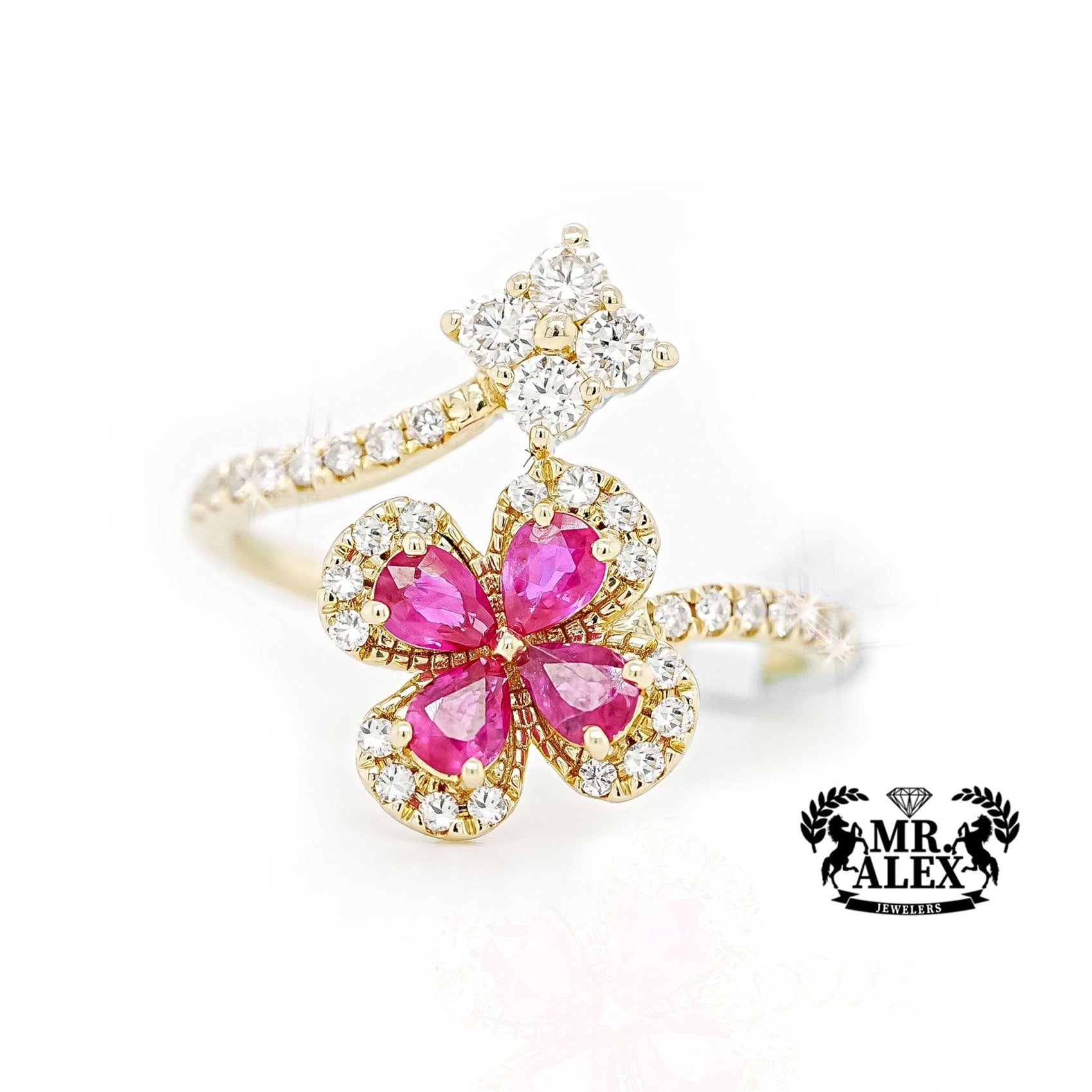 14k Floral Brilliance Diamond Ring 0.50ct - Mr. Alex Jewelry