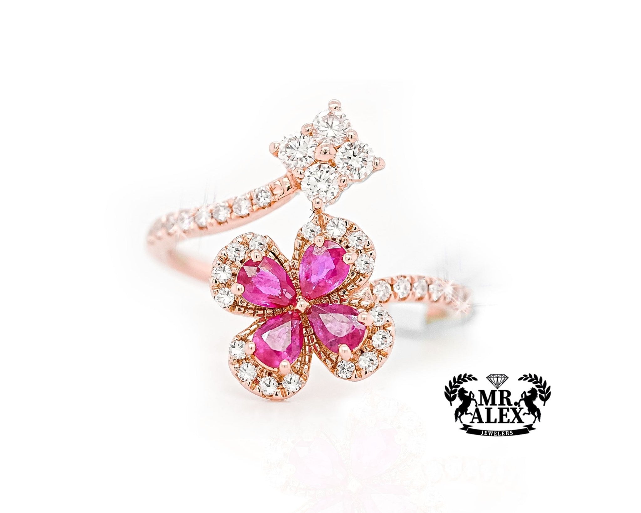 14k Floral Brilliance Diamond Ring 0.50ct - Mr. Alex Jewelry