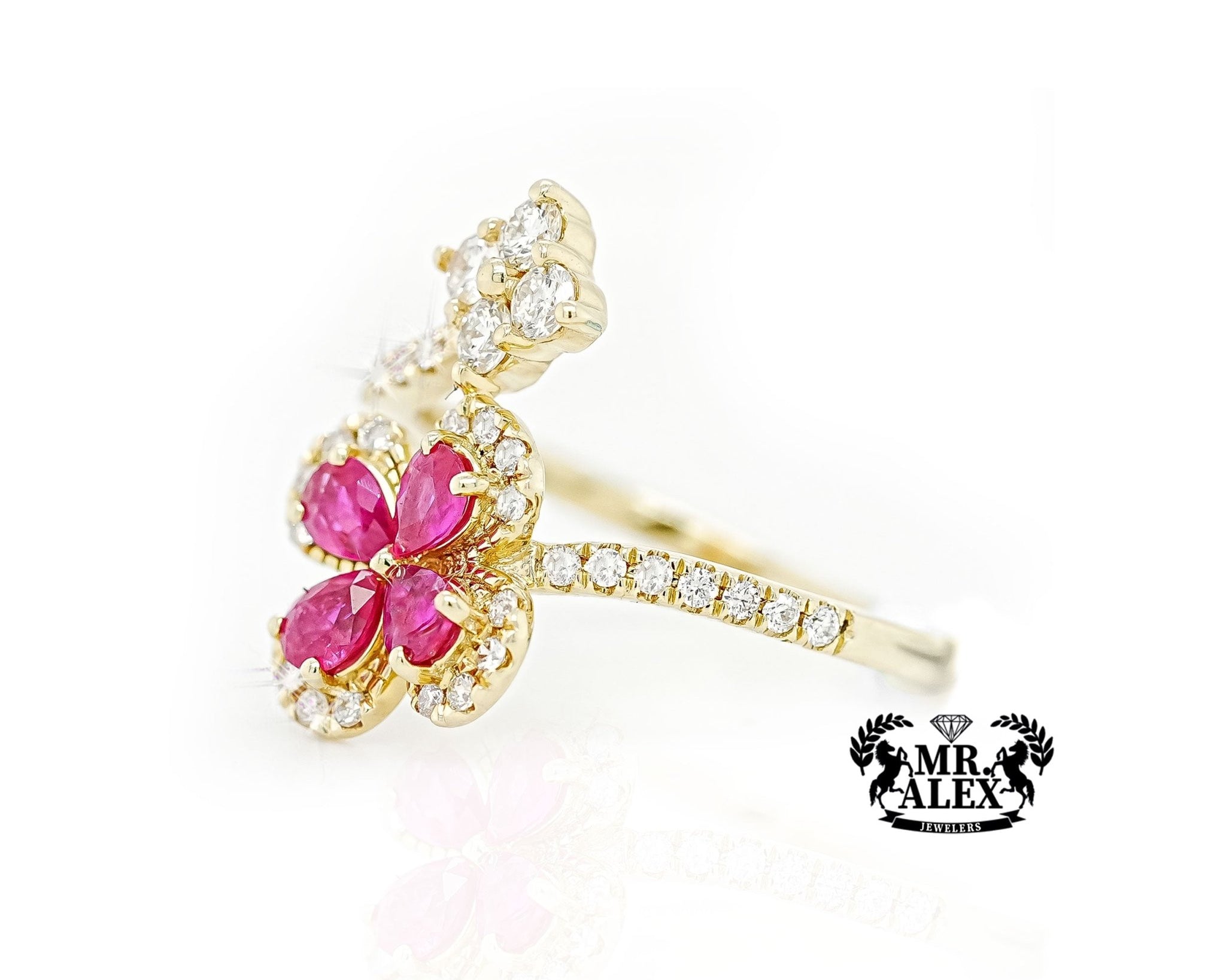 14k Floral Brilliance Diamond Ring 0.50ct - Mr. Alex Jewelry