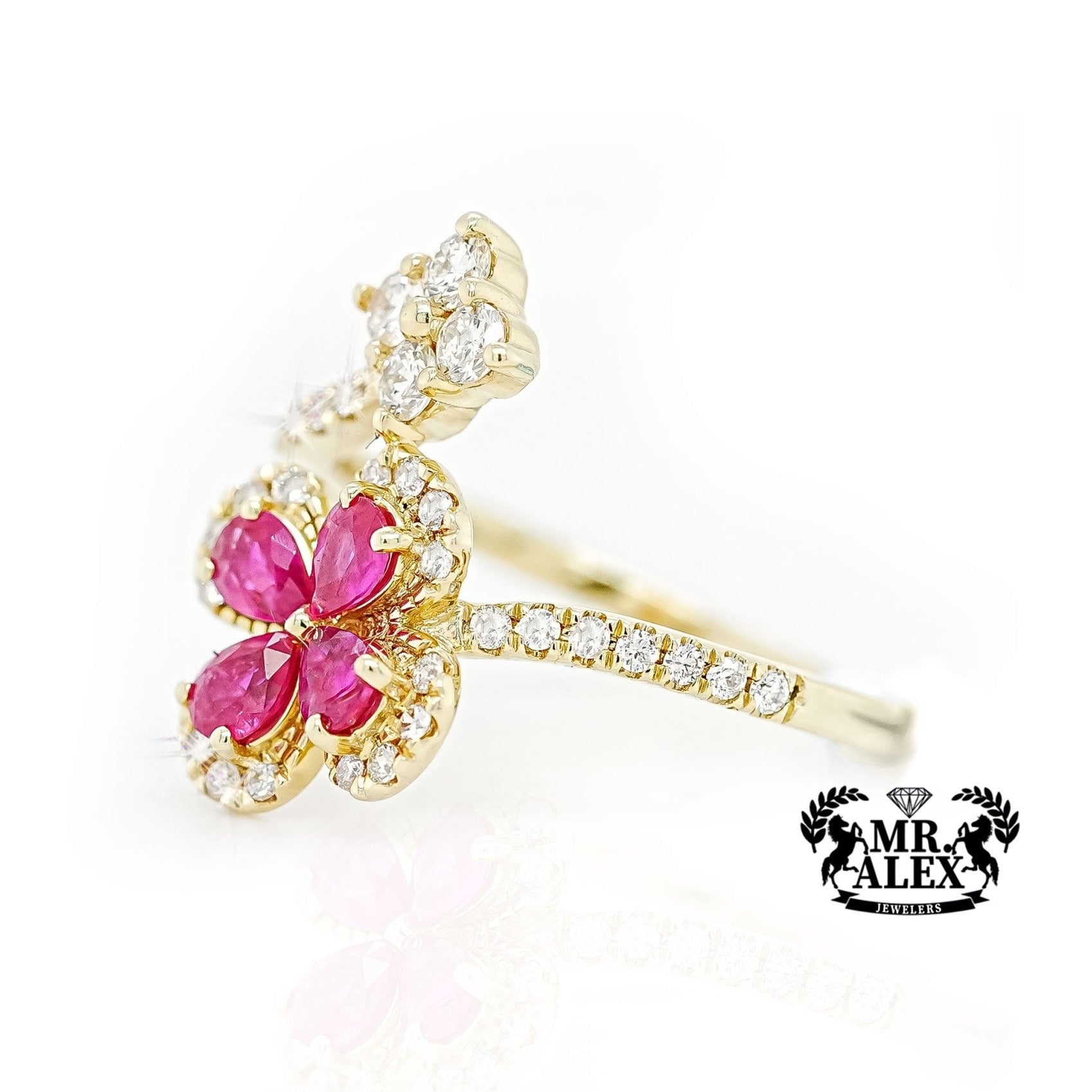 14k Floral Brilliance Diamond Ring 0.50ct - Mr. Alex Jewelry