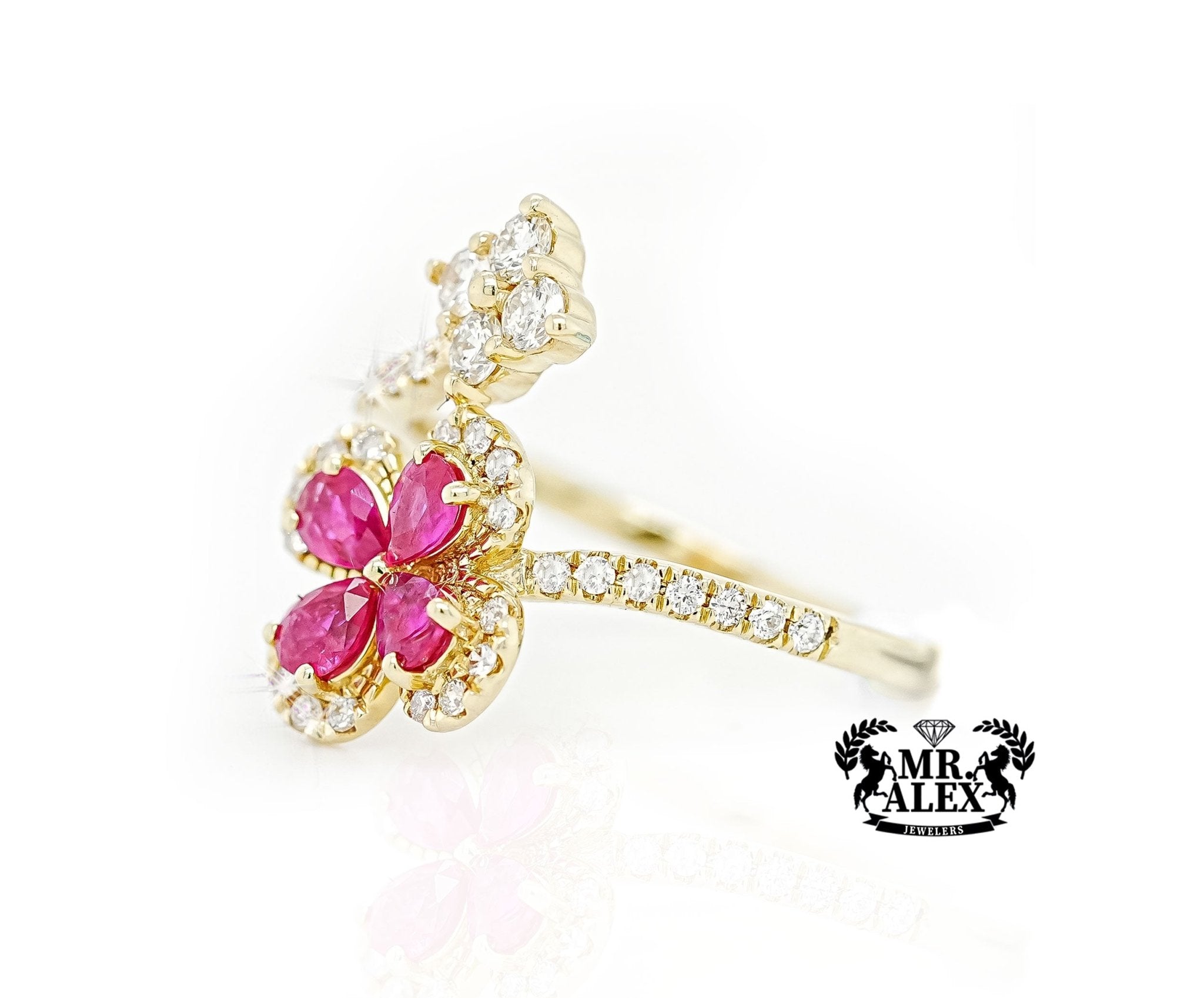 14k Floral Brilliance Diamond Ring 0.50ct - Mr. Alex Jewelry