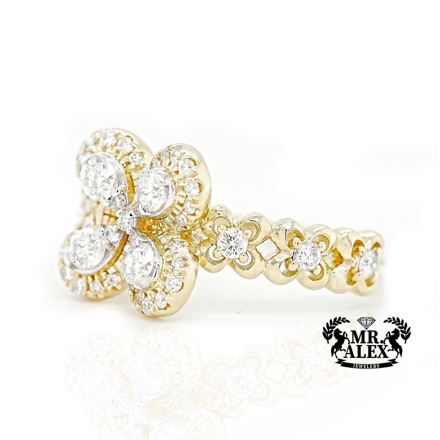 14k Floral Brilliance Diamond Ring 0.80ct - Mr. Alex Jewelry