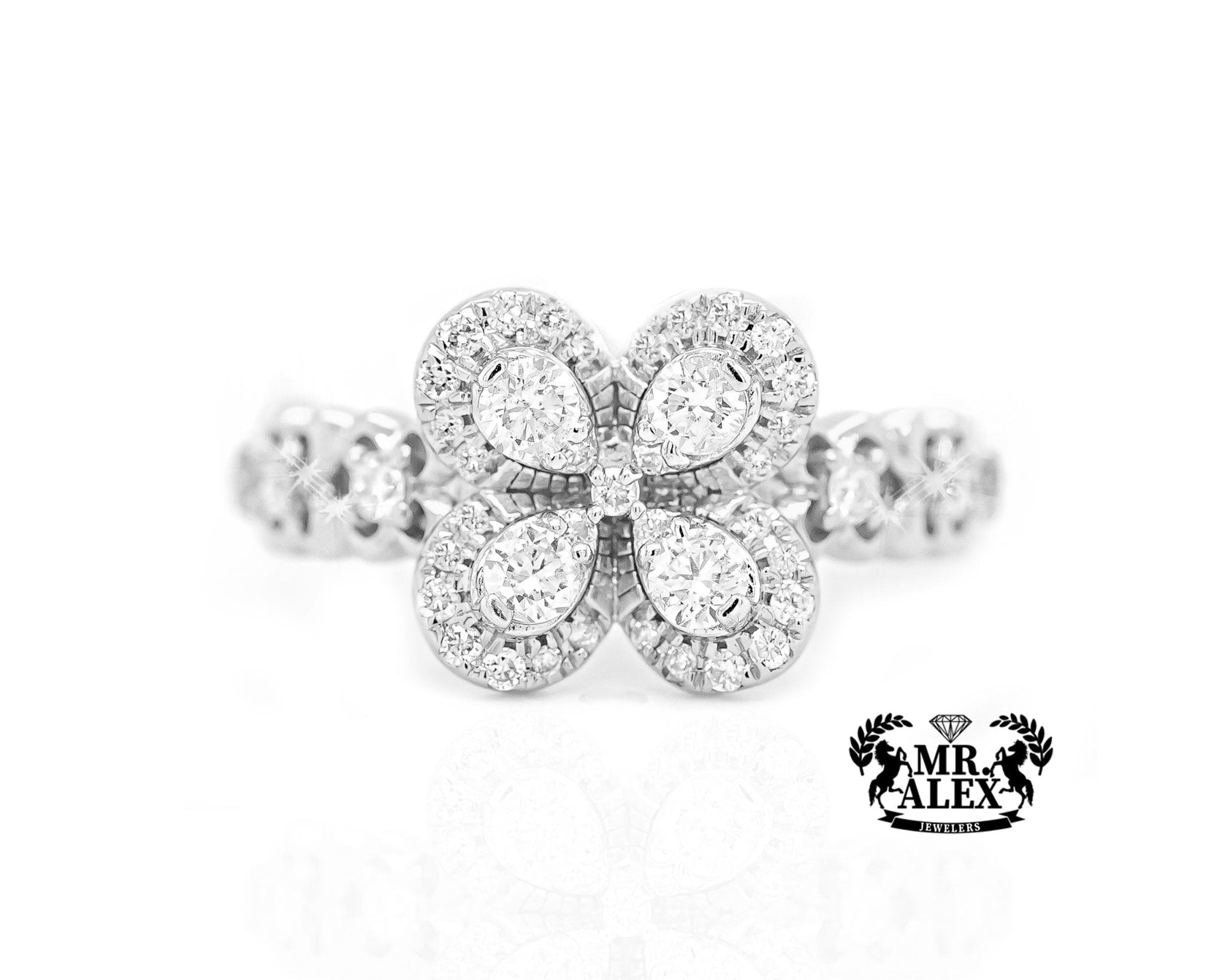 14k Floral Brilliance Diamond Ring 0.80ct - Mr. Alex Jewelry