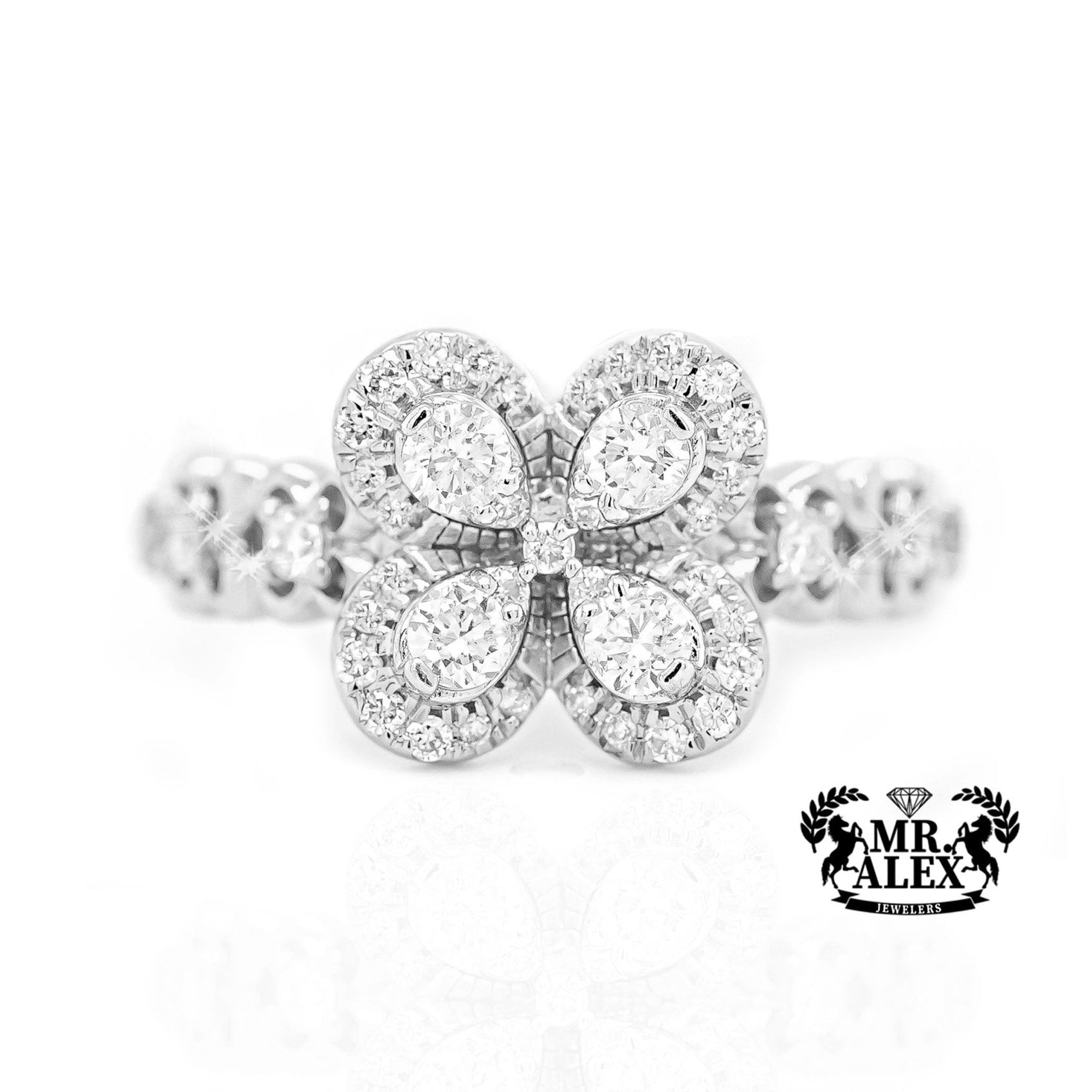 14k Floral Brilliance Diamond Ring 0.80ct - Mr. Alex Jewelry