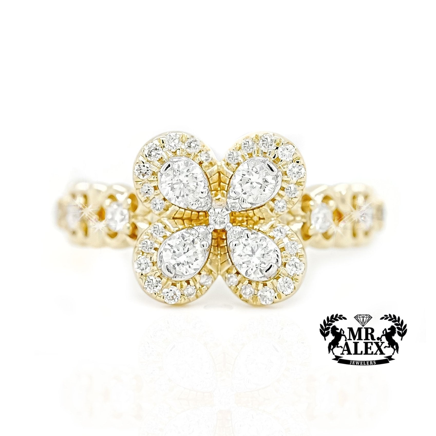 14k Floral Brilliance Diamond Ring 0.80ct - Mr. Alex Jewelry
