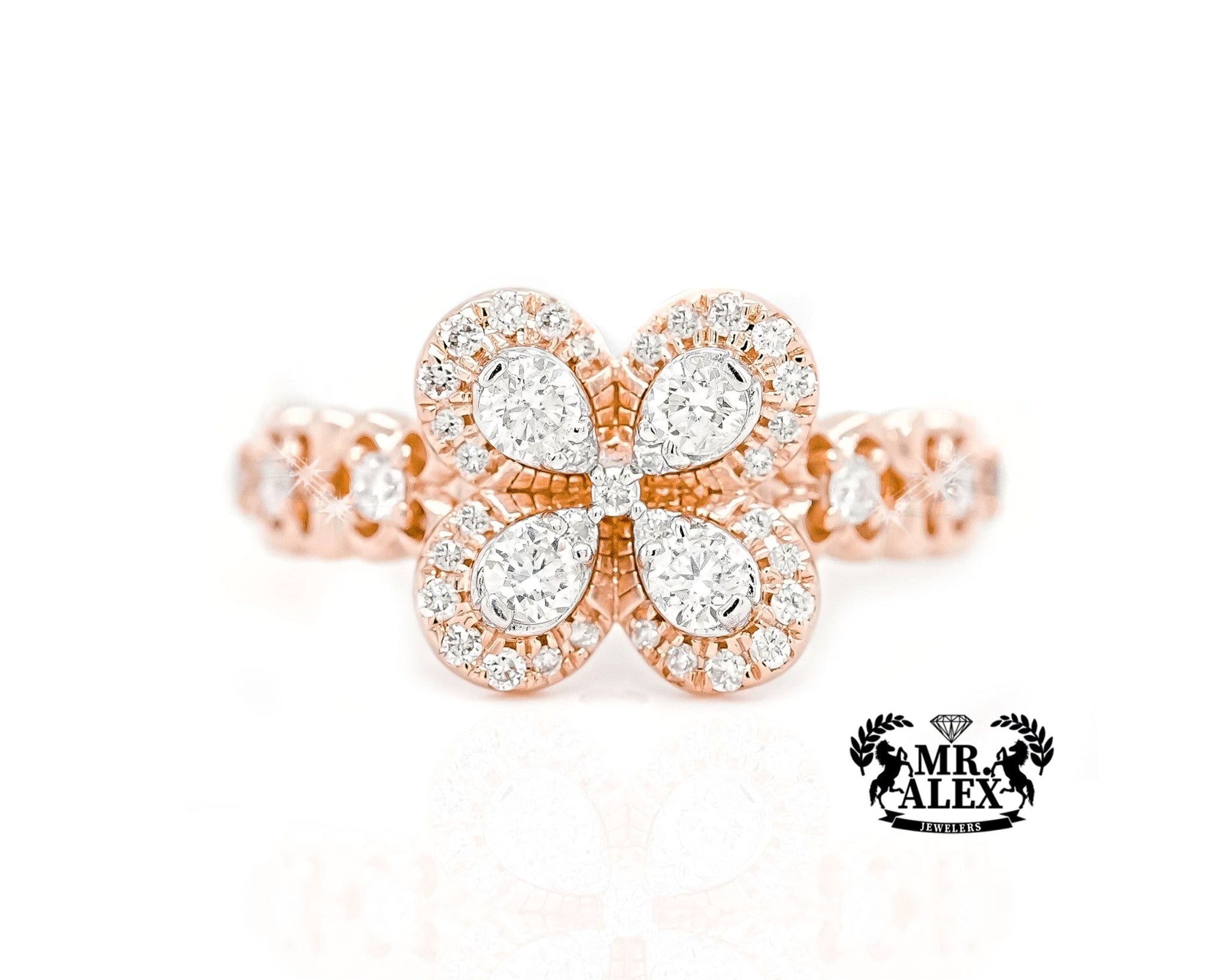 14k Floral Brilliance Diamond Ring 0.80ct - Mr. Alex Jewelry