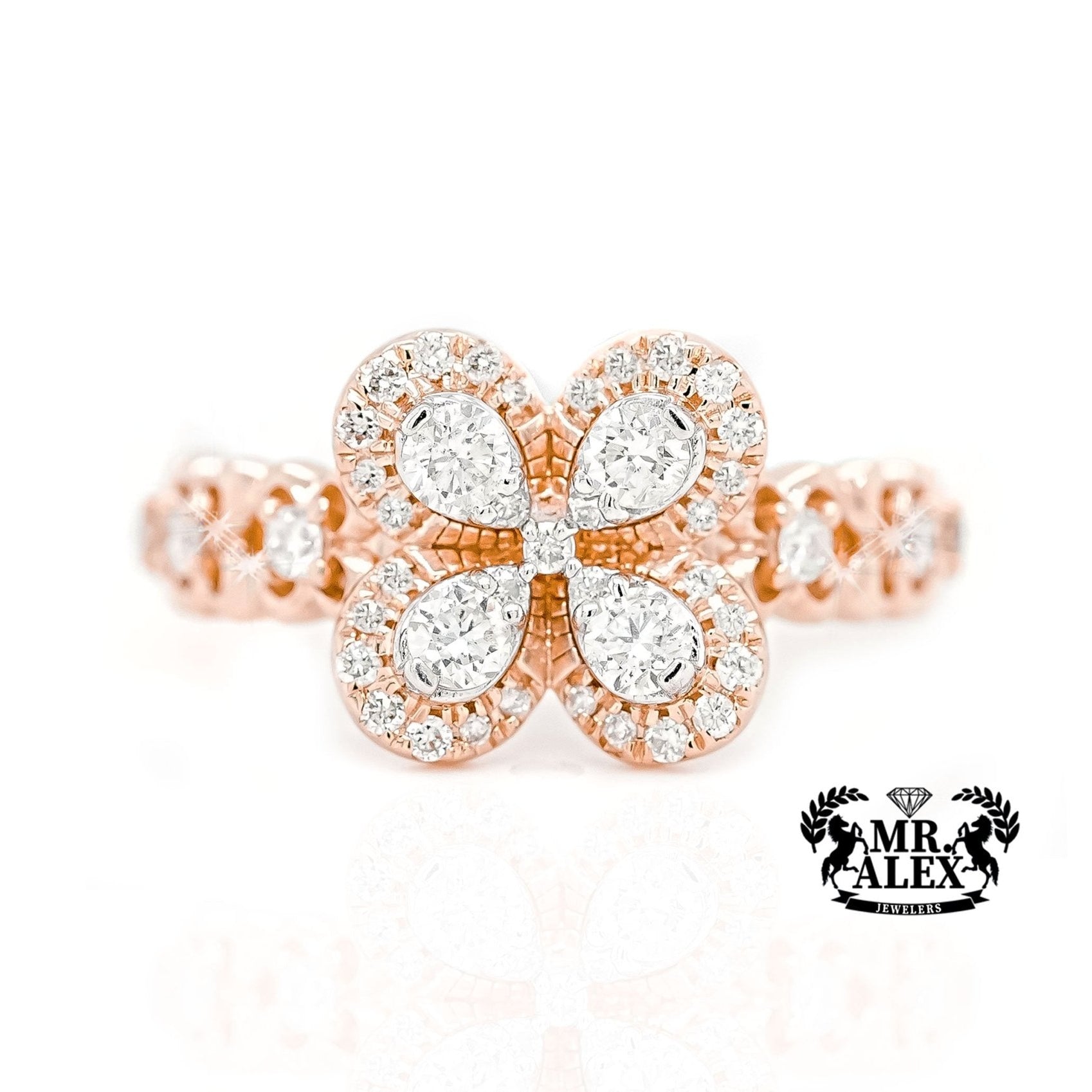 14k Floral Brilliance Diamond Ring 0.80ct - Mr. Alex Jewelry