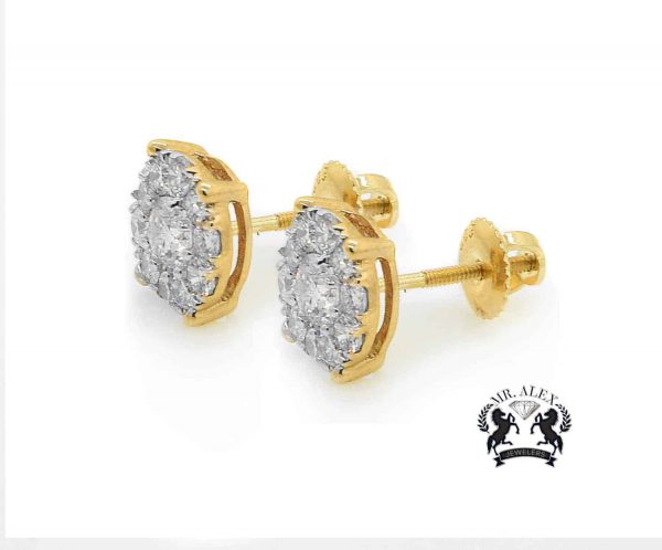14K Flower Diamonds Earrings 1.63CT - Mr. Alex Jewelry