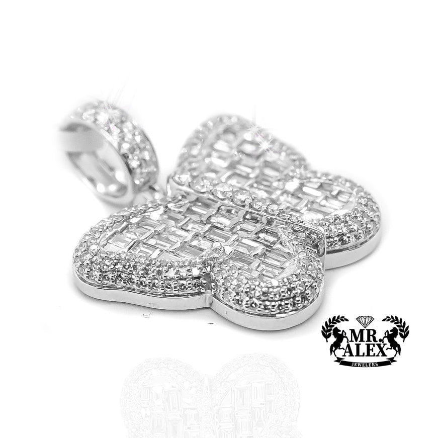 14k Fluttering Butterfly Diamond Pendant 3.75ct - Mr. Alex Jewelry