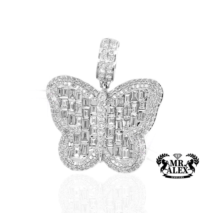 14k Fluttering Butterfly Diamond Pendant 3.75ct - Mr. Alex Jewelry