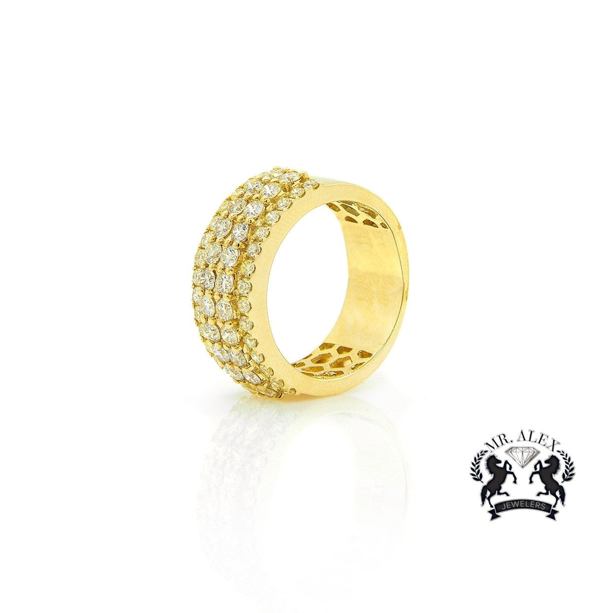14K Four Row Diamond Ring 2.55ct - Mr. Alex Jewelry
