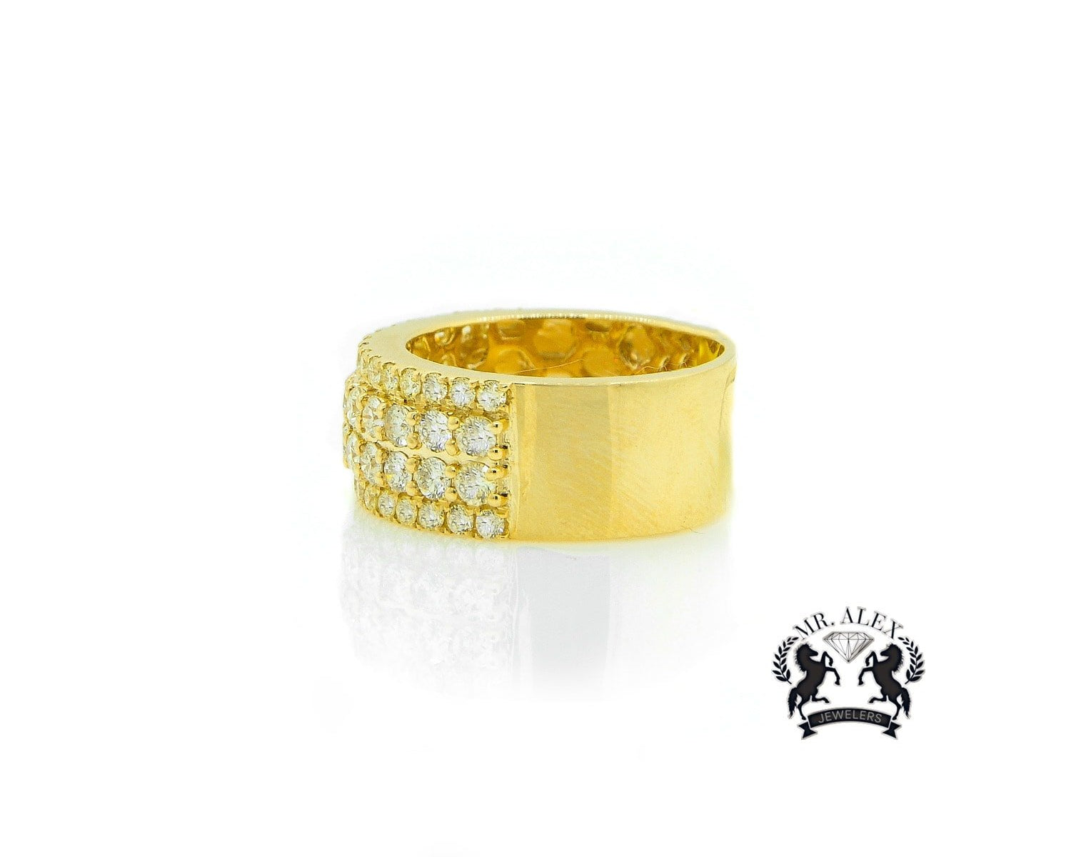 14K Four Row Diamond Ring 2.55ct - Mr. Alex Jewelry