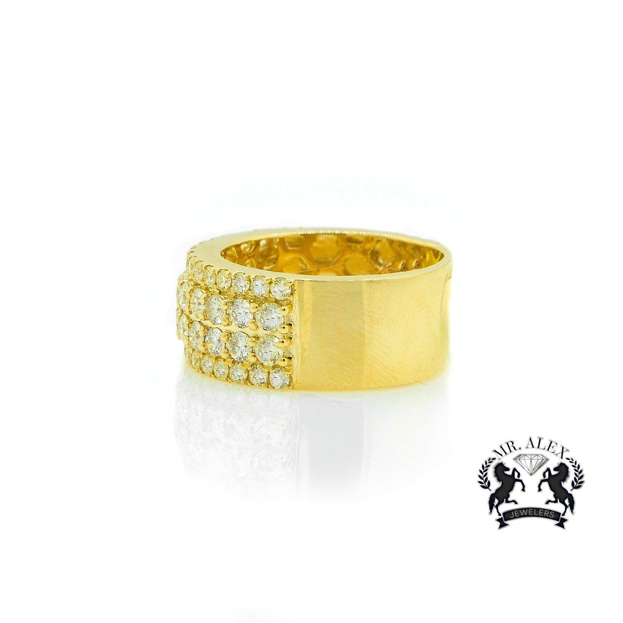 14K Four Row Diamond Ring 2.55ct - Mr. Alex Jewelry