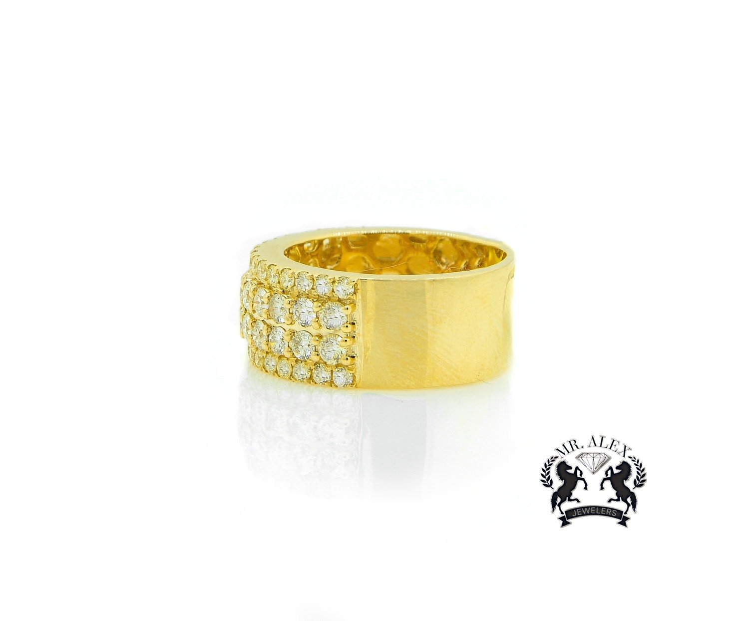 14K Four Row Diamond Ring 2.55ct - Mr. Alex Jewelry
