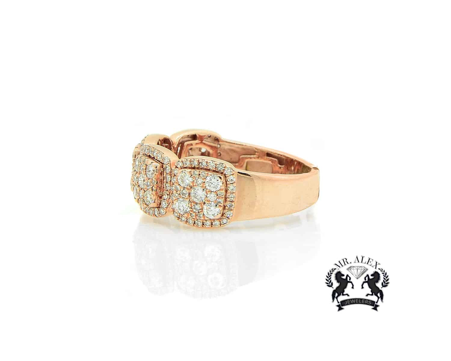 14K Four Square Diamond Ring 1.50ct - Mr. Alex Jewelry