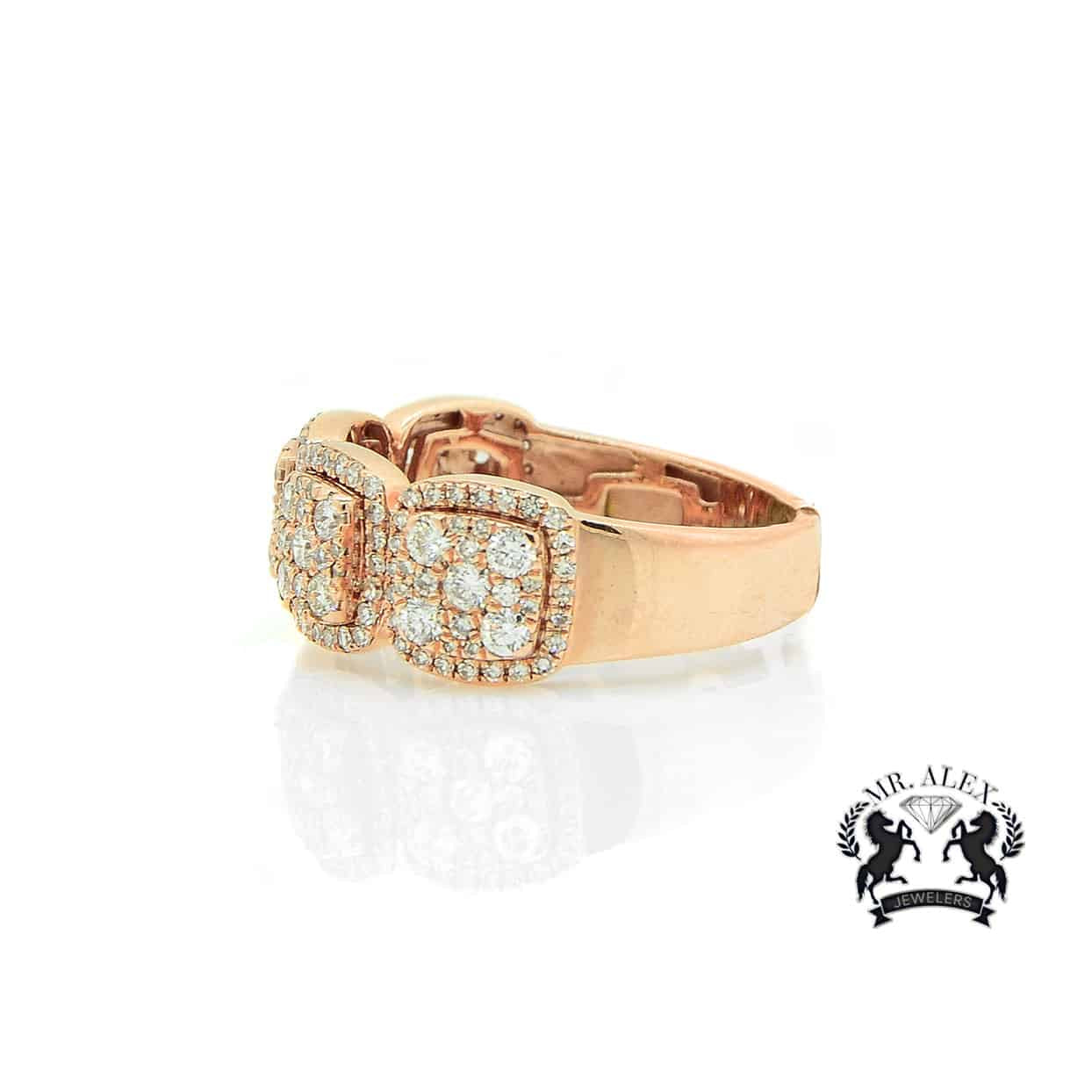 14K Four Square Diamond Ring 1.50ct - Mr. Alex Jewelry