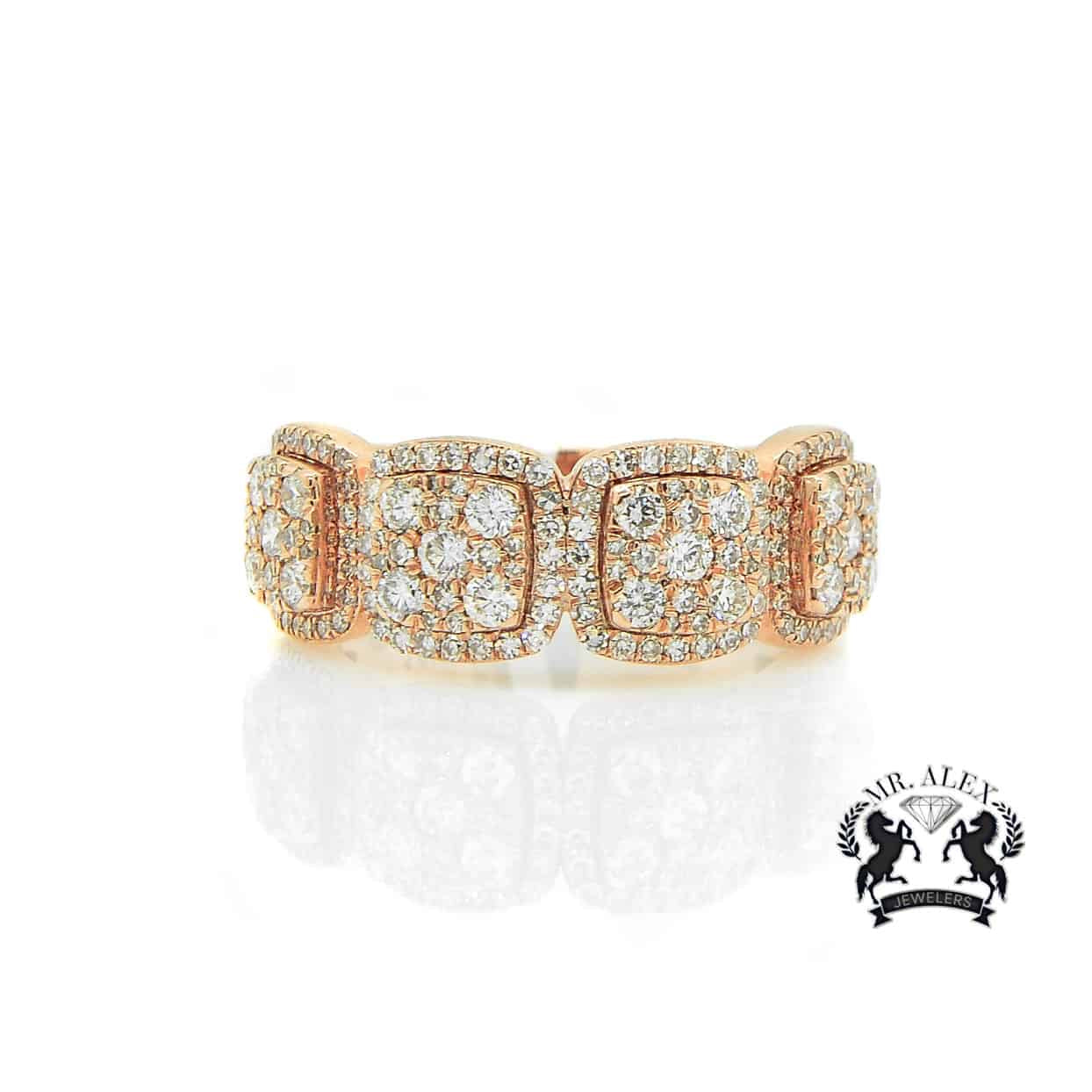 14K Four Square Diamond Ring 1.50ct - Mr. Alex Jewelry