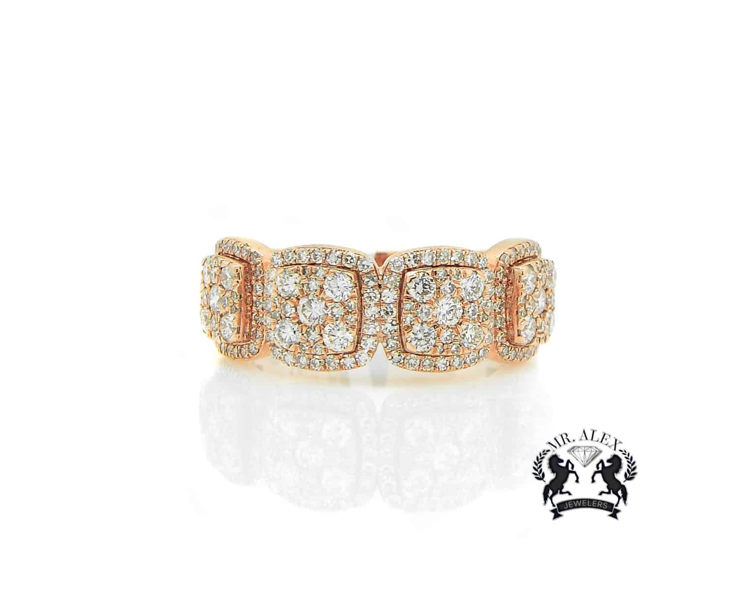14K Four Square Diamond Ring 1.50ct - Mr. Alex Jewelry