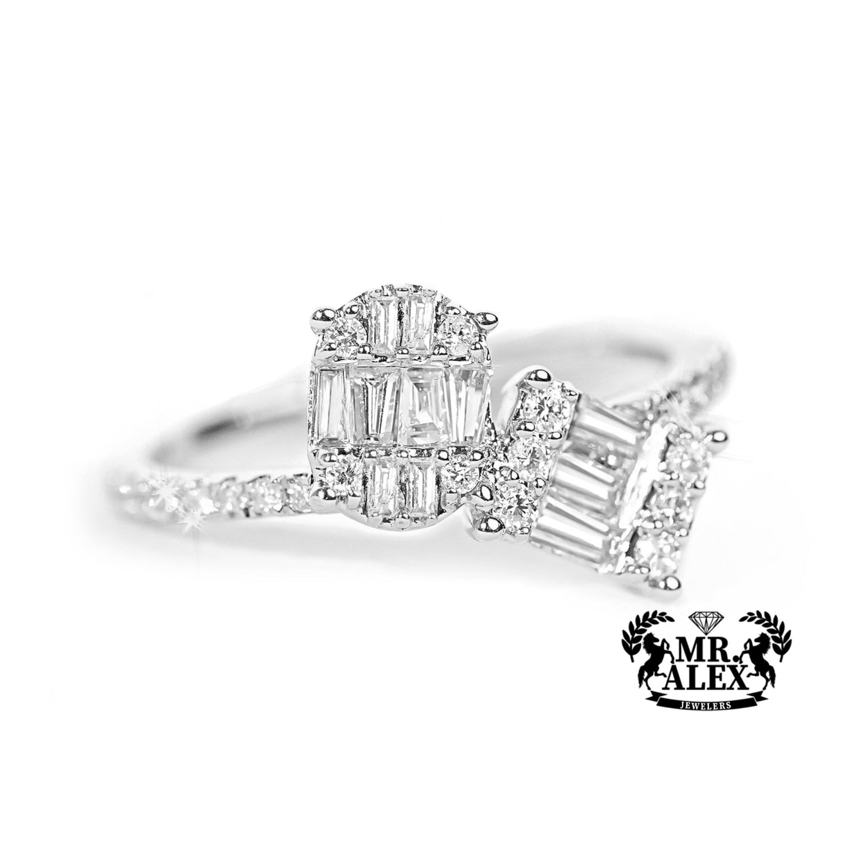 14k Gold Baguette Dual-Form Diamond Ring 0.60ct - Mr. Alex Jewelry