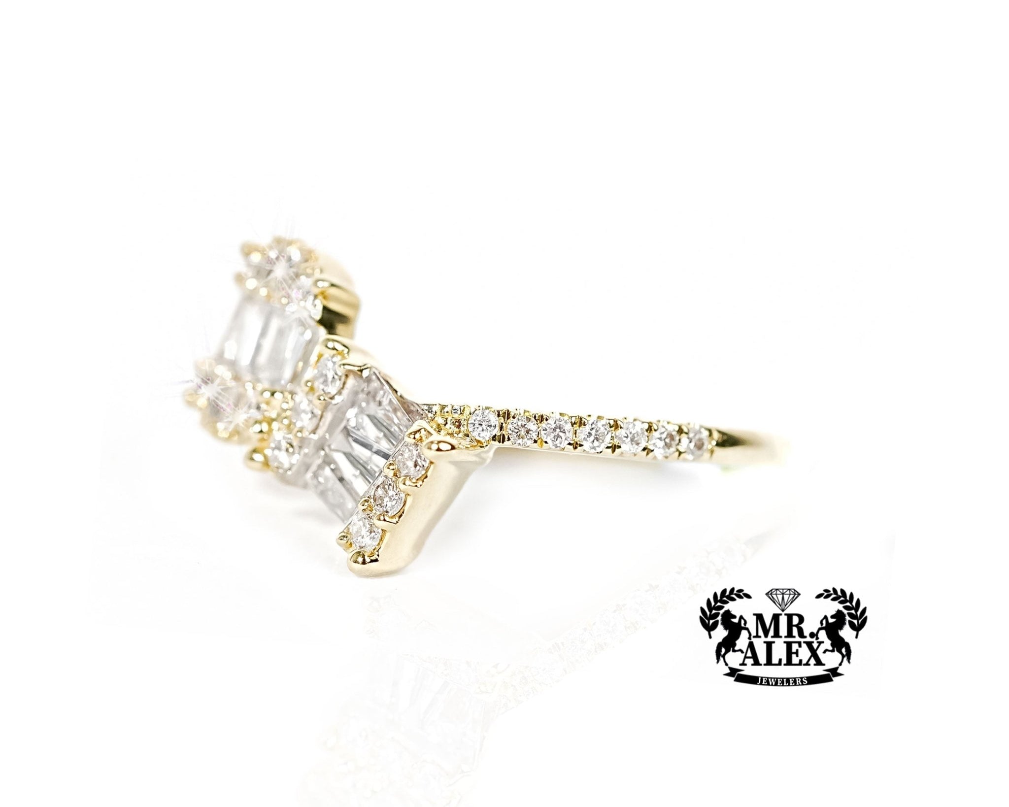 14k Gold Baguette Dual-Form Diamond Ring 0.60ct - Mr. Alex Jewelry