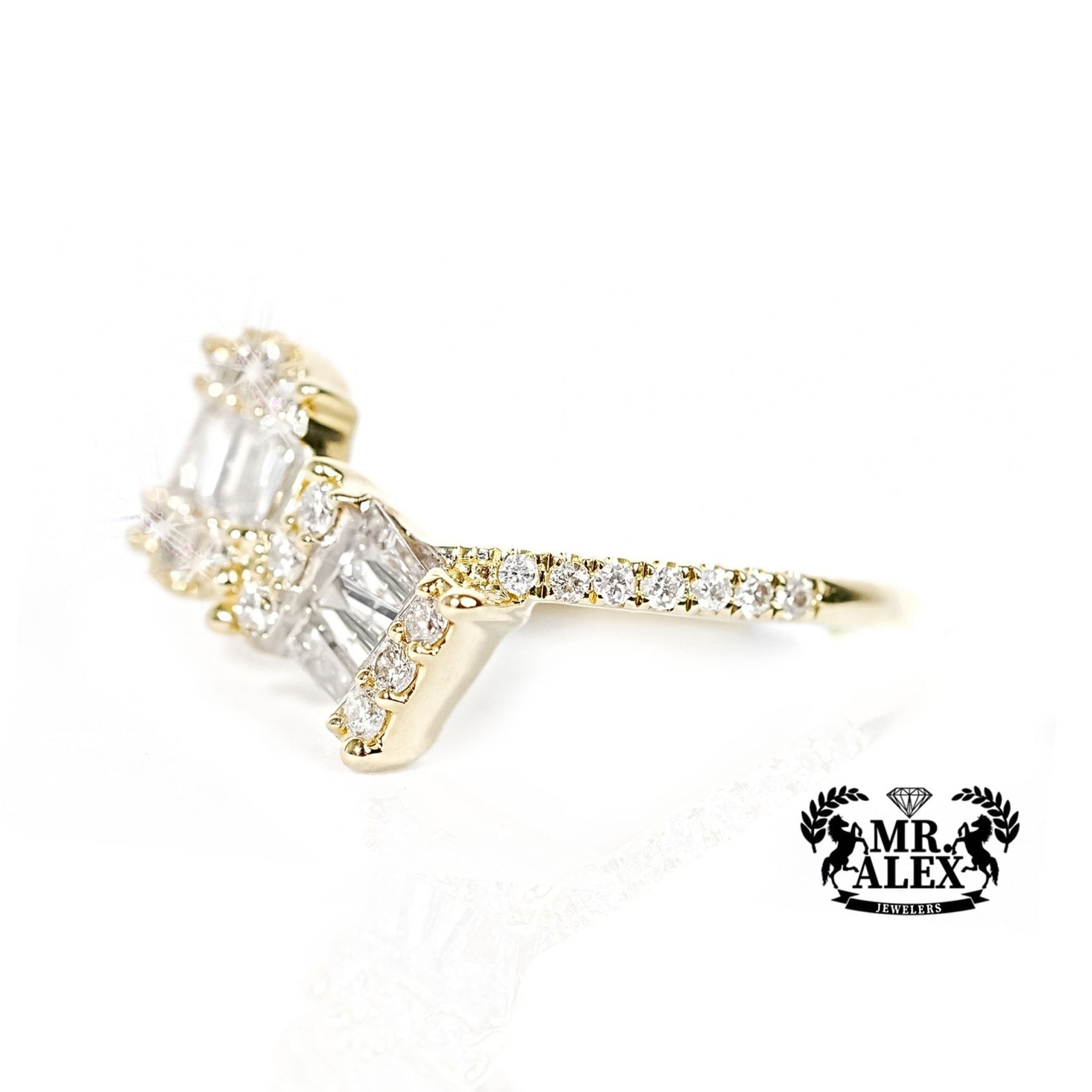 14k Gold Baguette Dual-Form Diamond Ring 0.60ct - Mr. Alex Jewelry