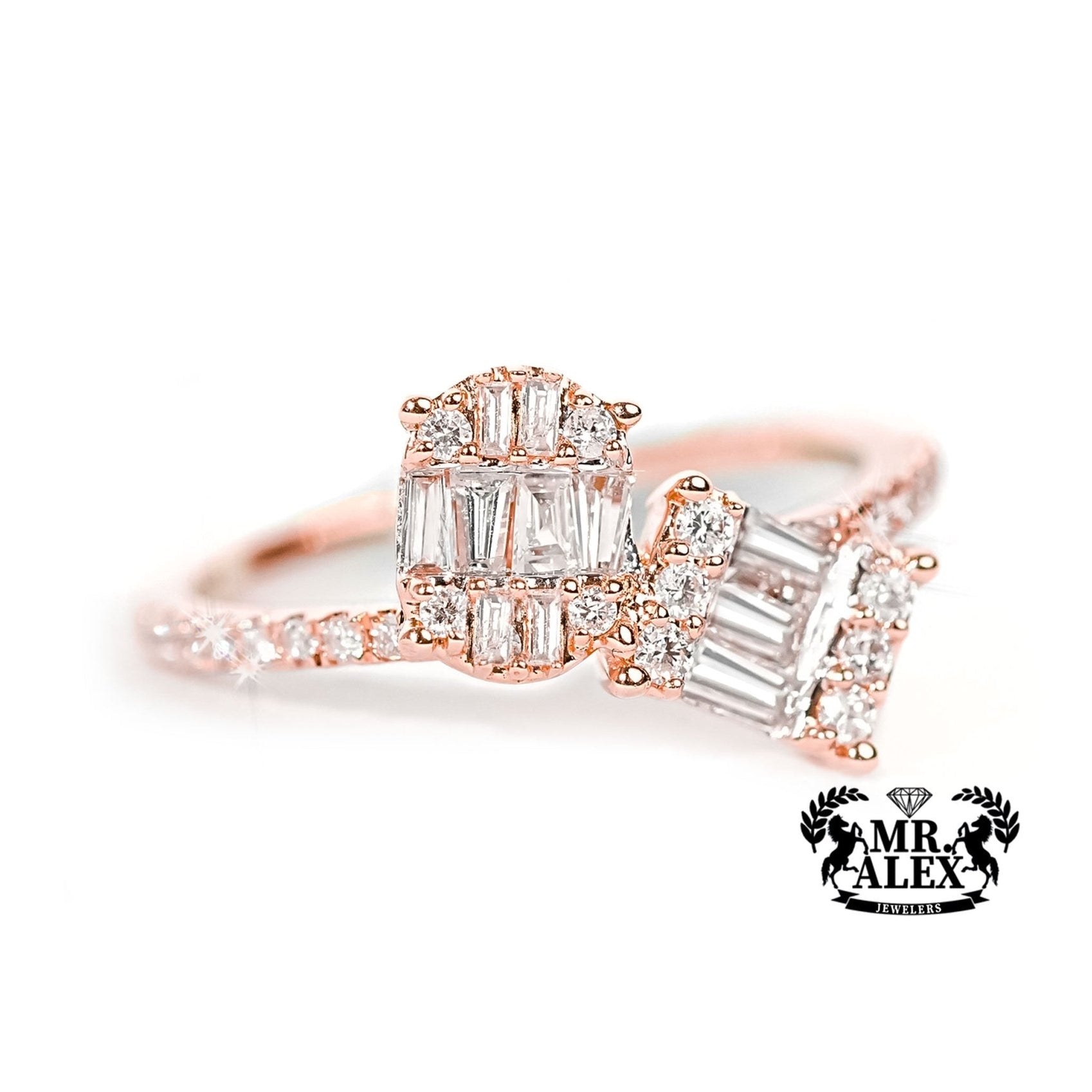 14k Gold Baguette Dual-Form Diamond Ring 0.60ct - Mr. Alex Jewelry