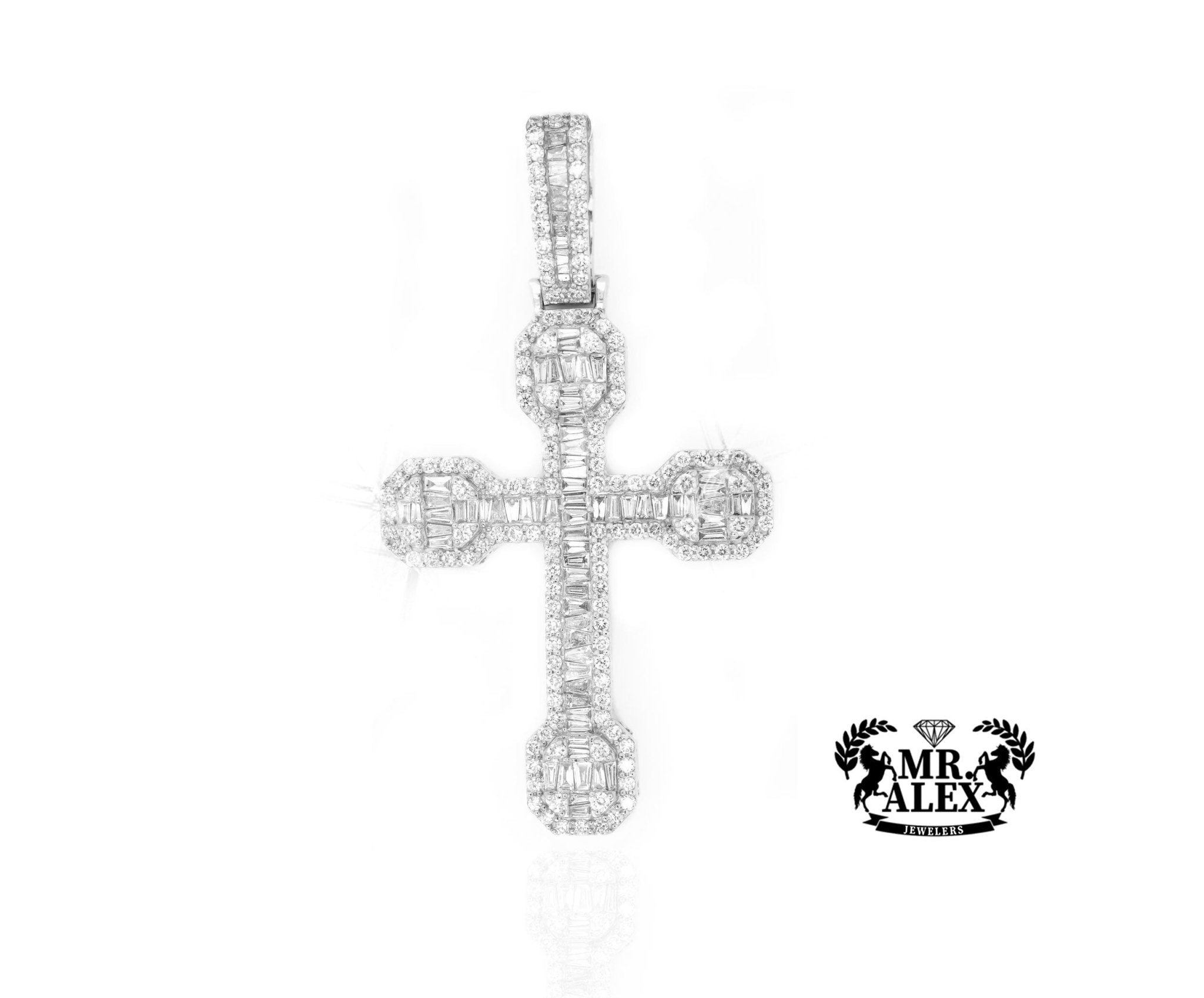 14K Gold Elegant Cross Diamond Pendant with 4.50 ct - Mr. Alex Jewelry