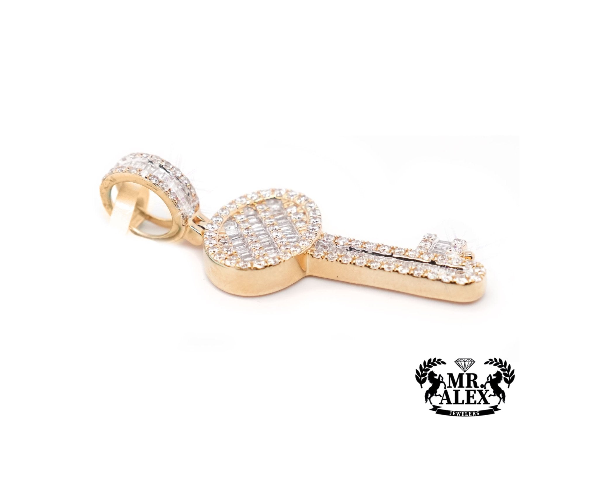 14K Gold Sleek Key Diamonds Pendant with 1.60ct - Pendant | Mr. Alex ...