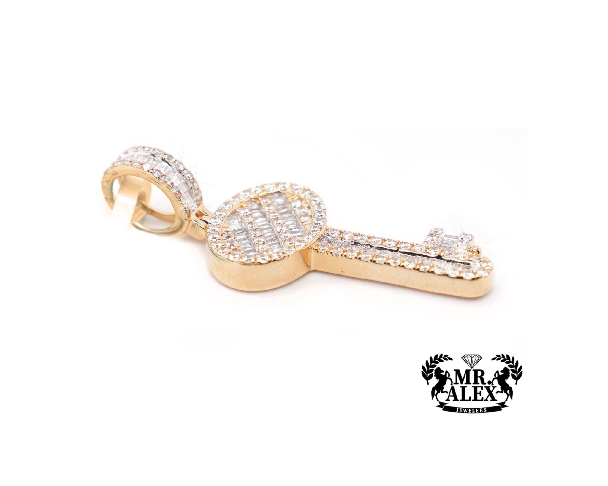 14K Gold Sleek Key Diamonds Pendant with 1.60ct - Pendant | Mr. Alex ...