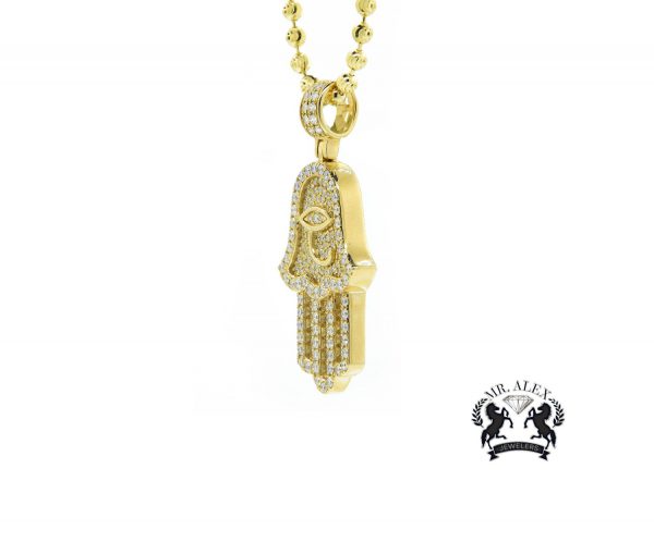 14k Hamsa Pendant 1.85ct Yellow Gold - Mr. Alex Jewelry