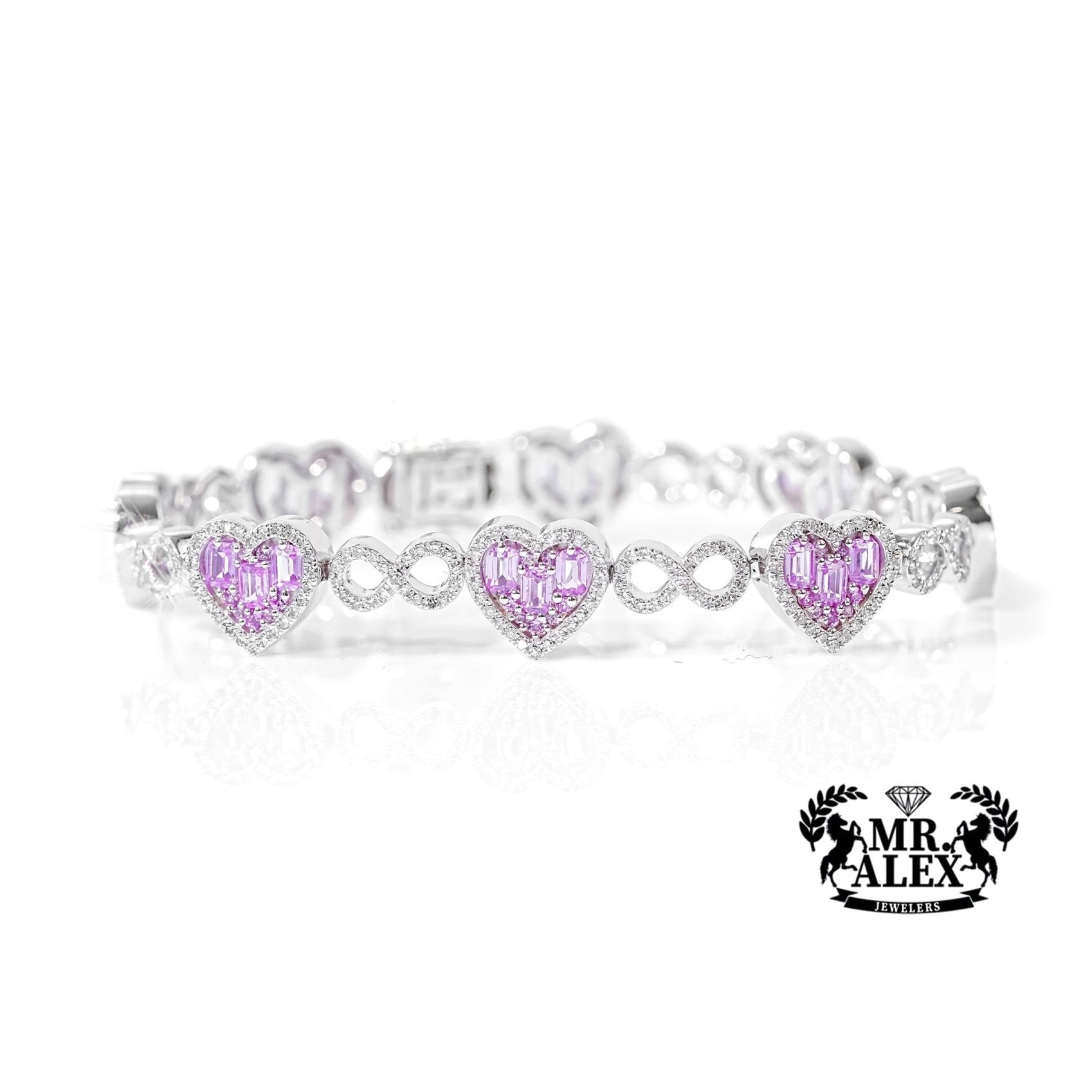 14K Heart & Infinity Diamonds Bracelet 1.75ct - Mr. Alex Jewelry